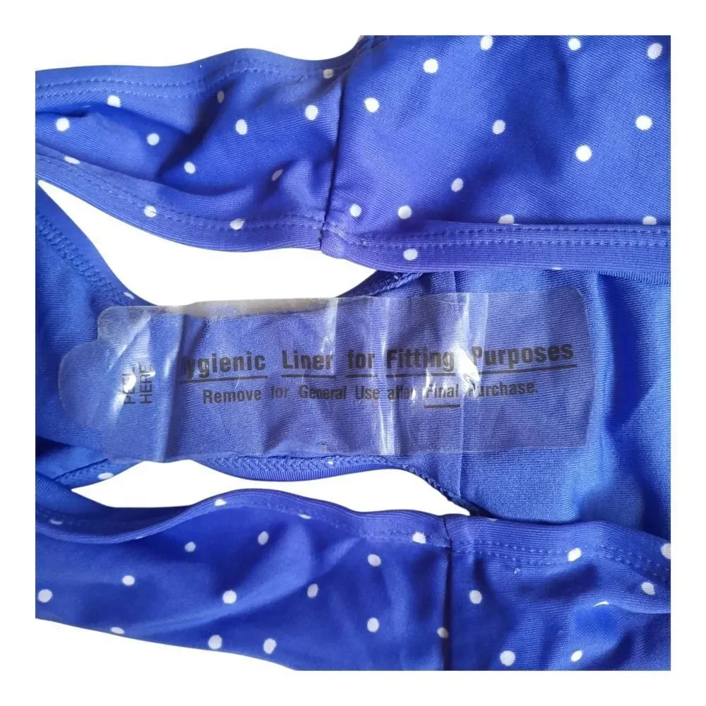 Old Navy Blue and White Polka Dot Swim Bottom